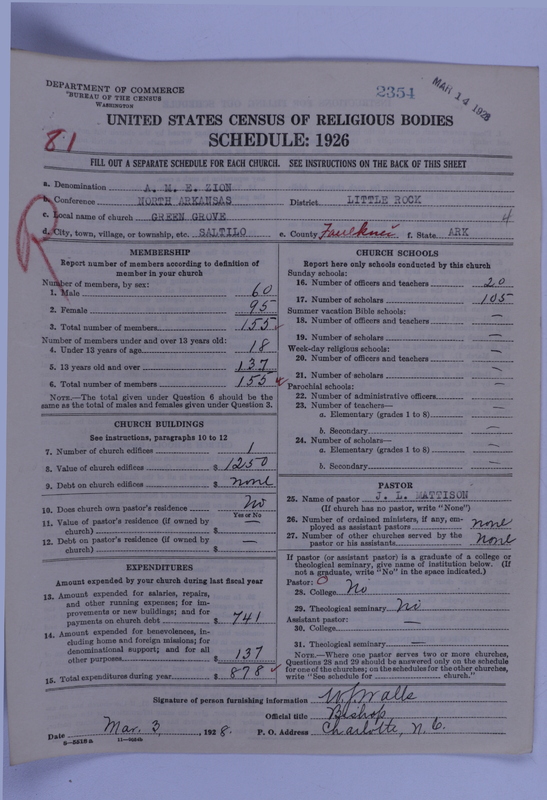 Scan of African Methodist Episcopal Zion Church: 2354