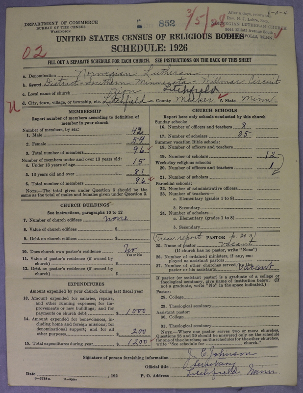 Scan of Norwegian Lutheran Church of America: 852