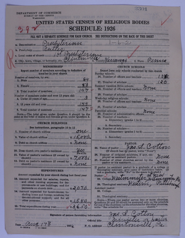Scan of Presbyterian Church in the United States of America: 2301