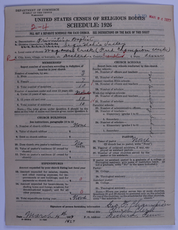 Scan of Primitive Baptists: 1539