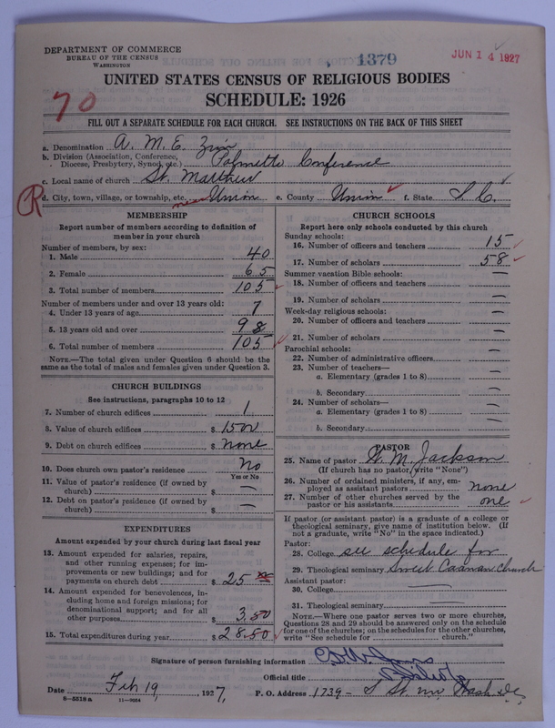 Scan of African Methodist Episcopal Zion Church: 1379