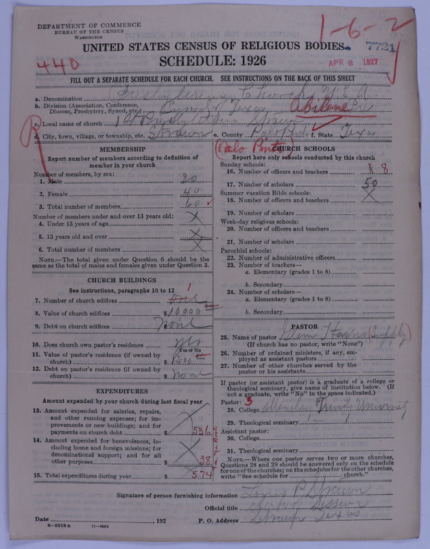 Scan of Presbyterian Church in the United States of America: 7721