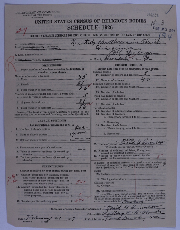 Scan of Church of the United Brethren in Christ: 2421