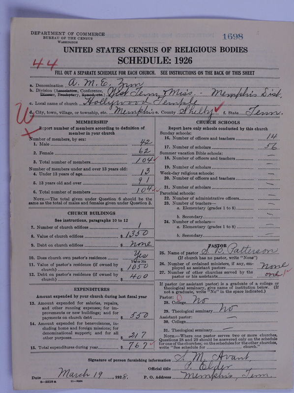 Scan of African Methodist Episcopal Zion Church: 1698