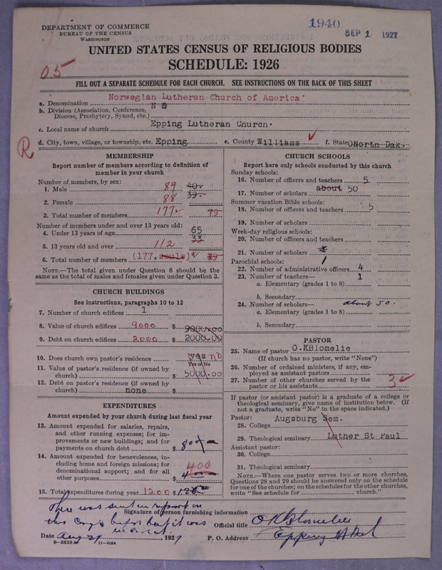 Scan of Norwegian Lutheran Church of America: 1940
