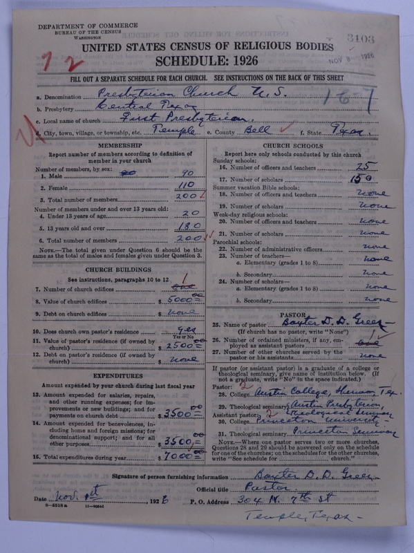 Scan of Presbyterian Church in the United States: 3103