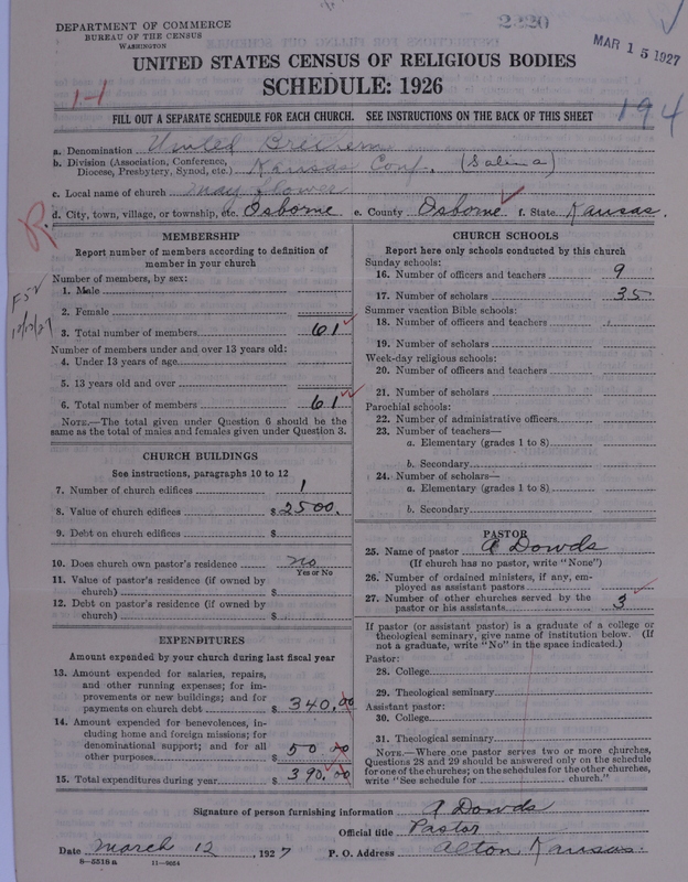 Scan of Church of the United Brethren in Christ: 2220