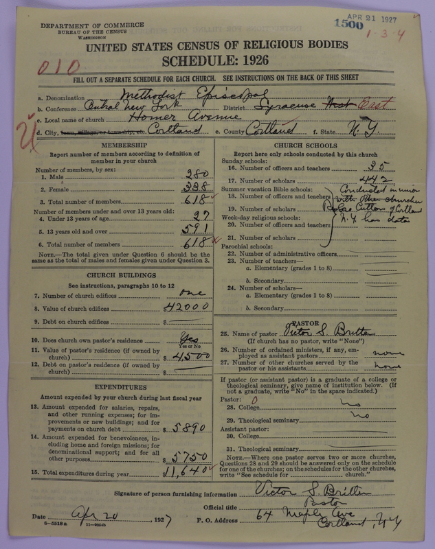 Scan of Methodist Episcopal Church: 1500