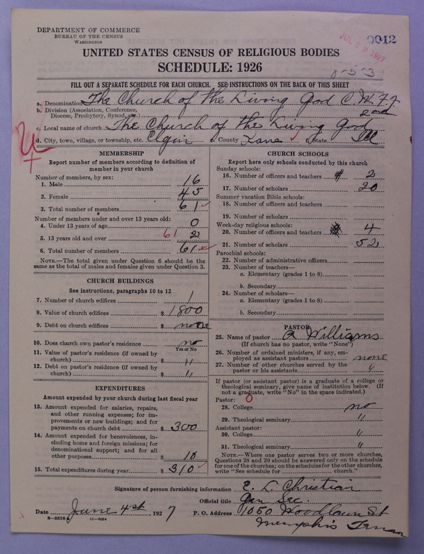 Scan of Church of the Living God, Christian Workers for Fellowship: 12