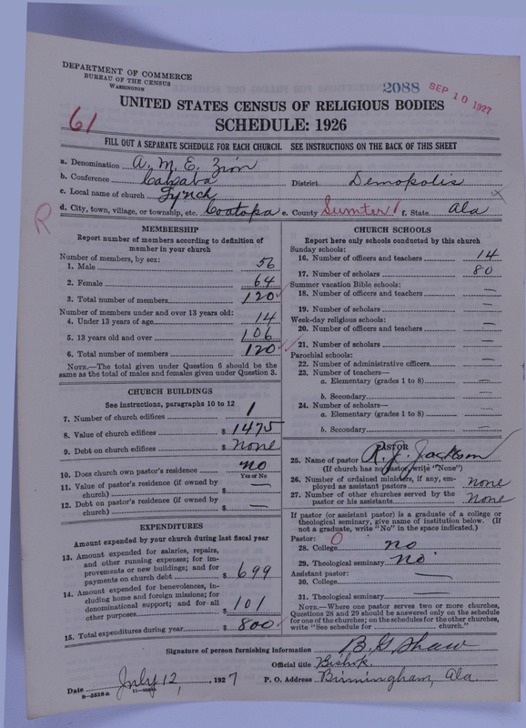Scan of African Methodist Episcopal Zion Church: 2088
