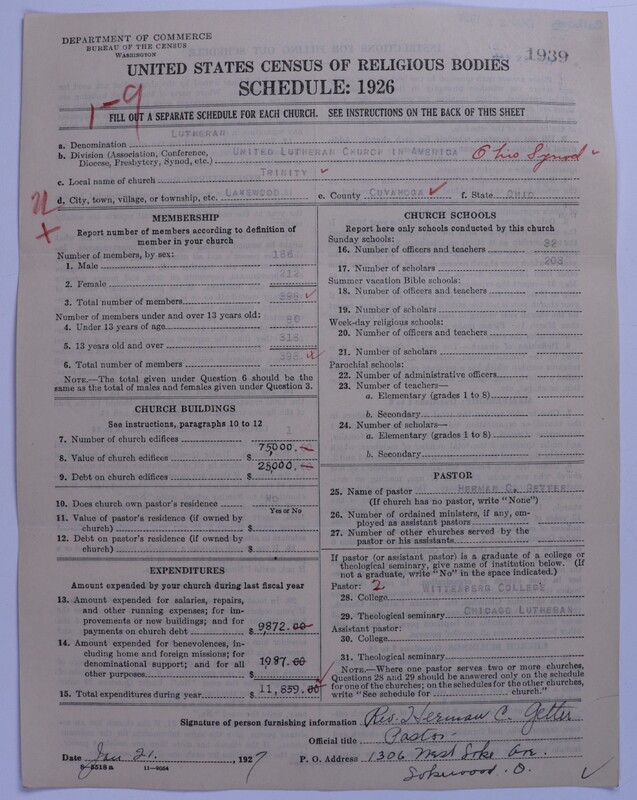 Scan of United Lutheran Church in America: 1939