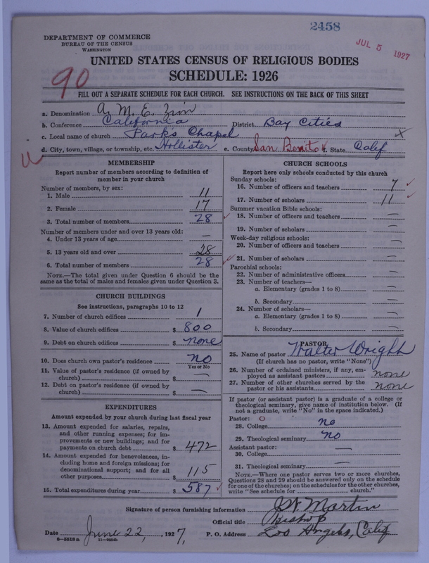 Scan of African Methodist Episcopal Zion Church: 2458