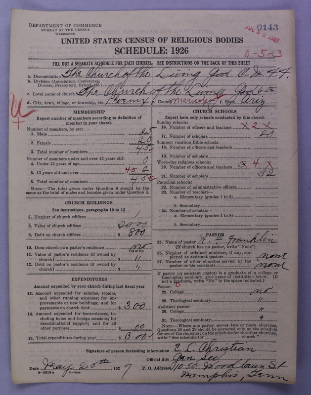 Scan of Church of the Living God, Christian Workers for Fellowship: 143