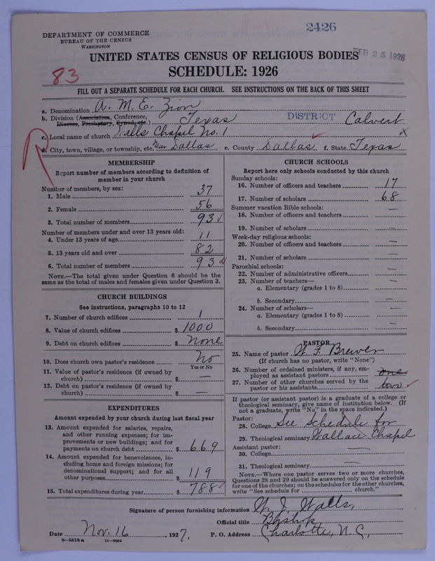 Scan of African Methodist Episcopal Zion Church: 2426