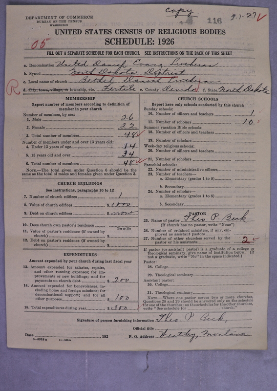 Scan of United Danish Evangelical Lutheran Church in America: 116