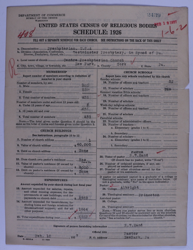 Scan of Presbyterian Church in the United States of America: 2439