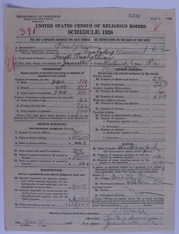 Scan of Presbyterian Church in the United States of America: 2391
