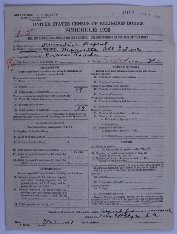 Scan of Primitive Baptists: 1018