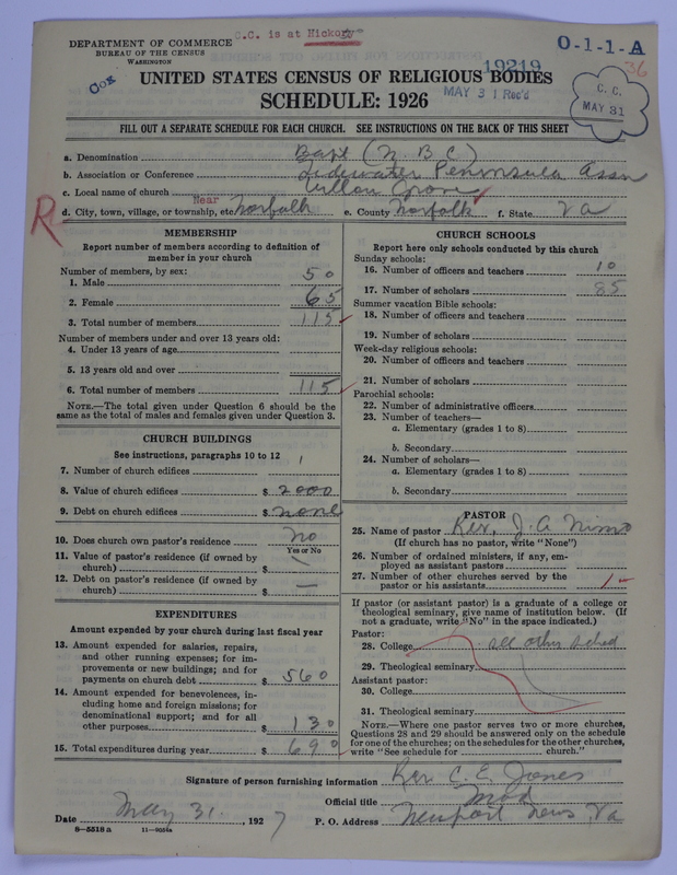 Scan of Negro Baptists: 19219