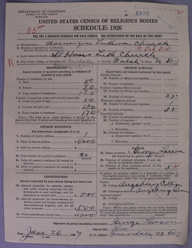 Scan of Norwegian Lutheran Church of America: 1873