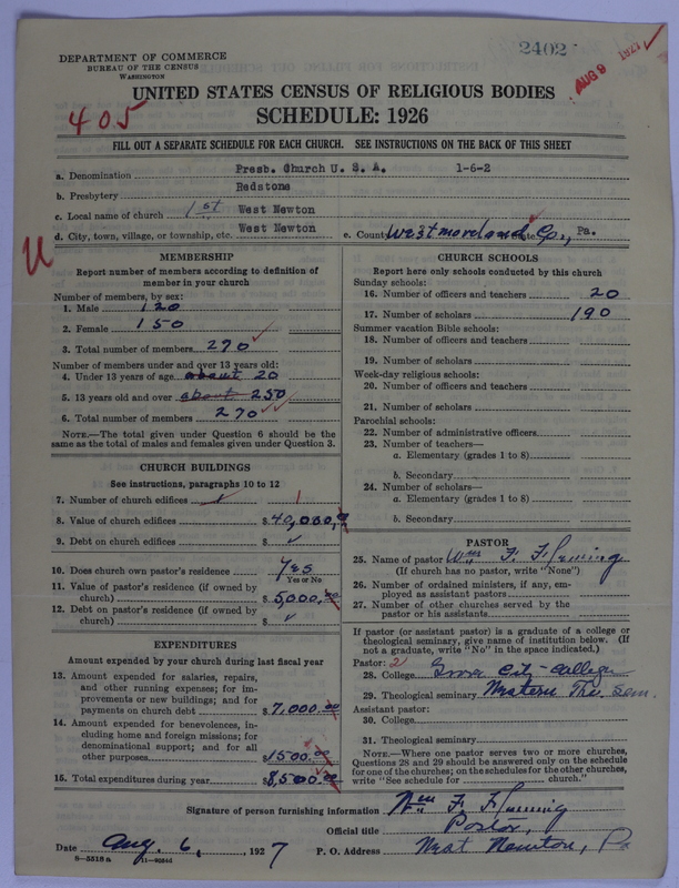 Scan of Presbyterian Church in the United States of America: 2402