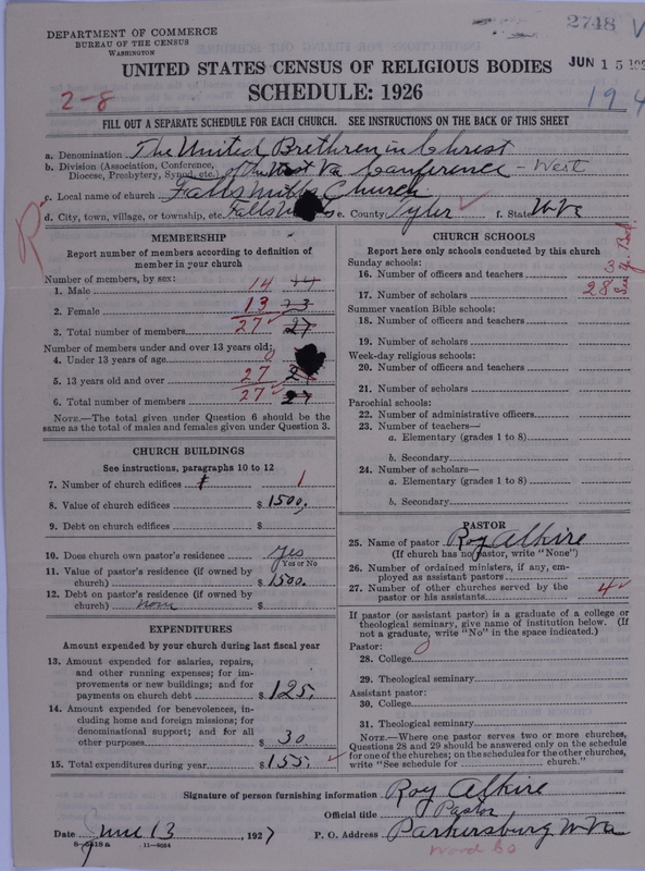 Scan of Church of the United Brethren in Christ: 2748