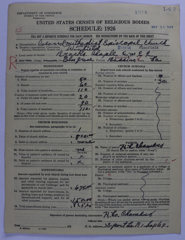 Scan of Colored Methodist Episcopal Church: 1974