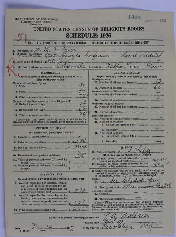 Scan of African Methodist Episcopal Zion Church: 1495