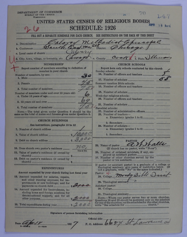 Scan of Colored Methodist Episcopal Church: 70