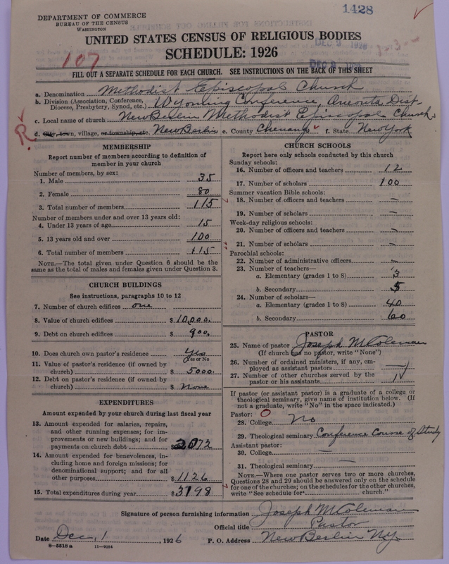 Scan of Methodist Episcopal Church: 1428
