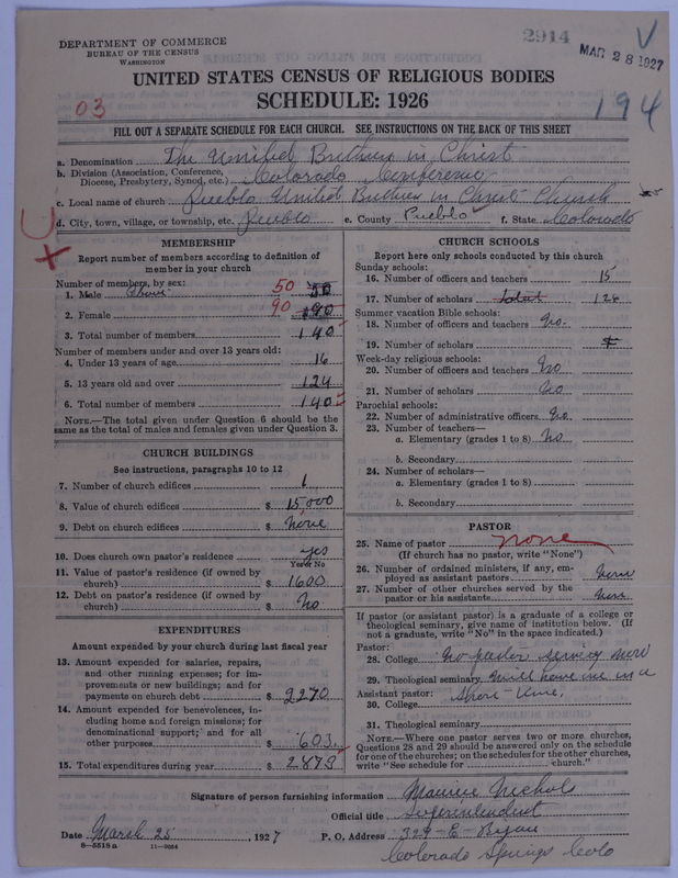 Scan of Church of the United Brethren in Christ: 2914