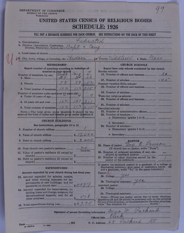 Scan of Federated Churches: 99