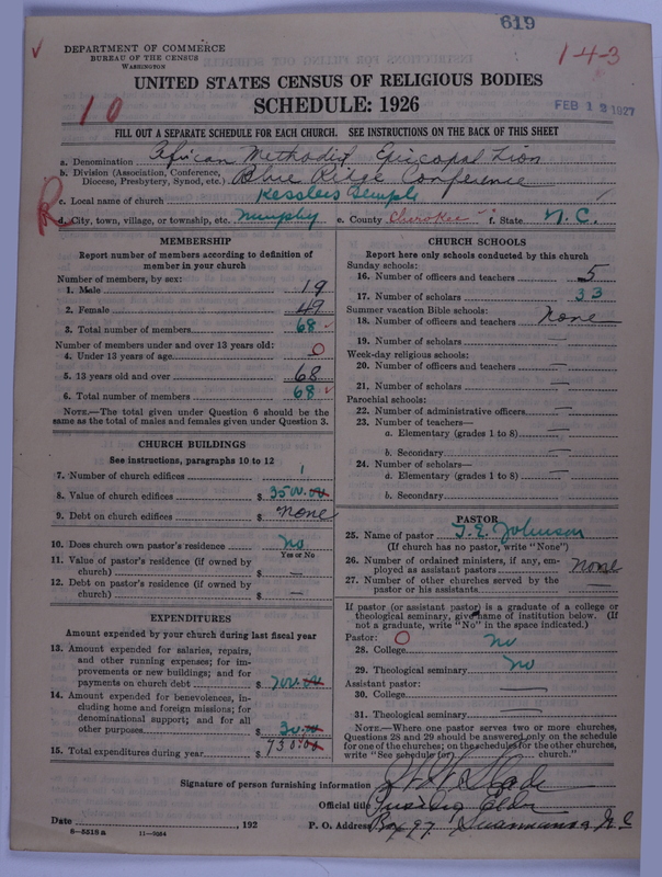 Scan of African Methodist Episcopal Zion Church: 619