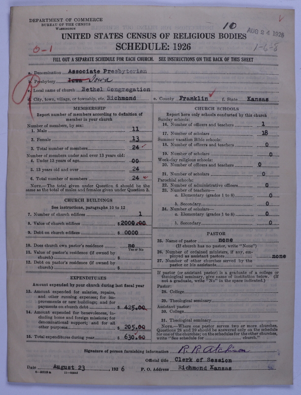 Scan of Associate Synod of North America (Associate Presbyterian Church): 10