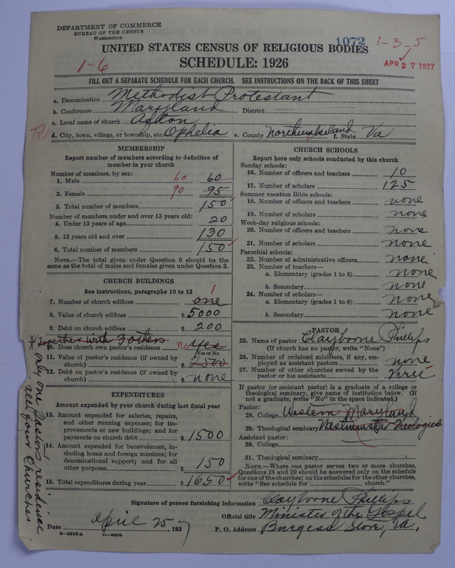 Scan of Methodist Protestant Church: 1072