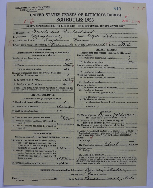 Scan of Methodist Protestant Church: 845