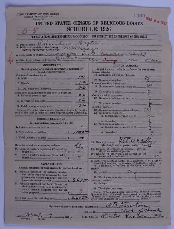 Scan of Primitive Baptists: 1360