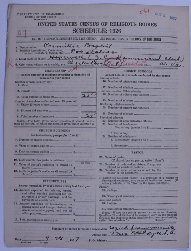Scan of Primitive Baptists: 561