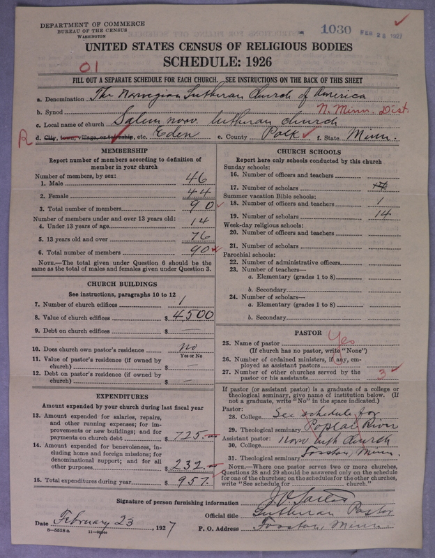 Scan of Norwegian Lutheran Church of America: 1030