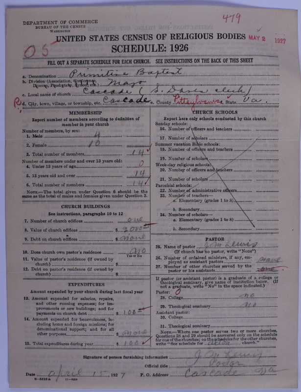 Scan of Primitive Baptists: 479