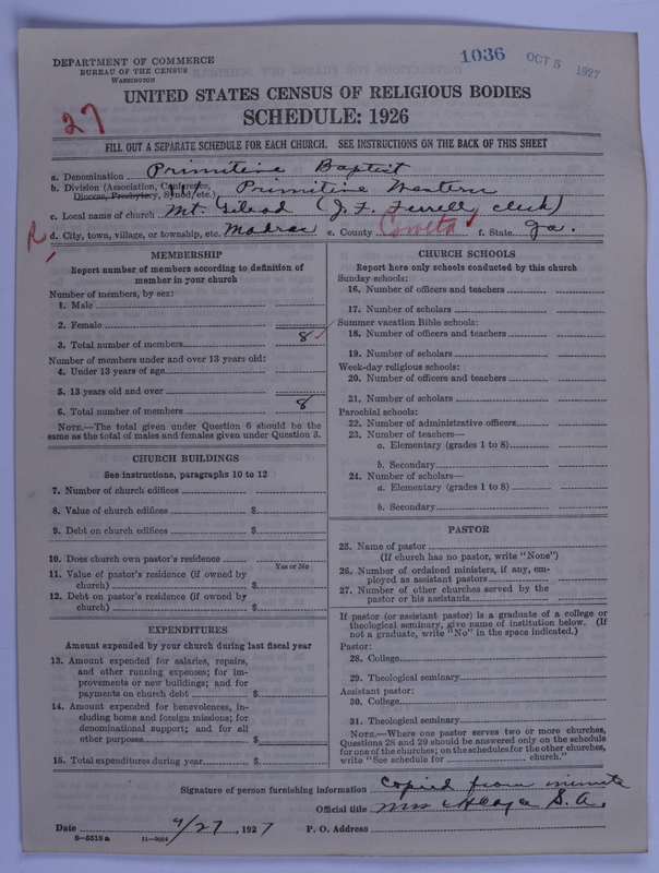 Scan of Primitive Baptists: 1036
