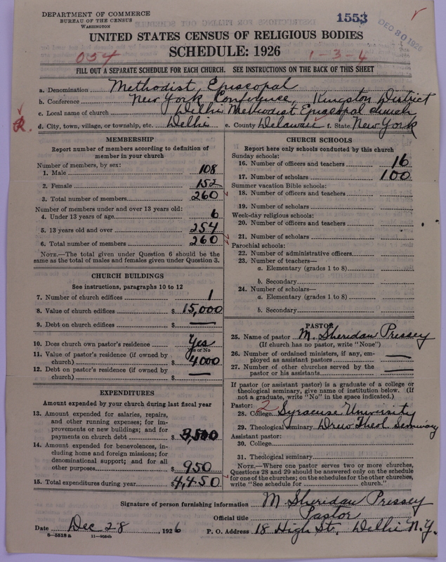 Scan of Methodist Episcopal Church: 1553