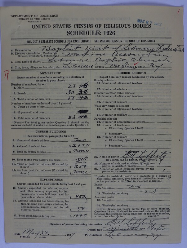 Scan of Federated Churches: 1