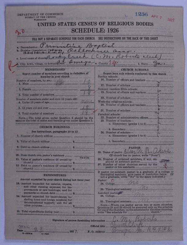 Scan of Primitive Baptists: 1256