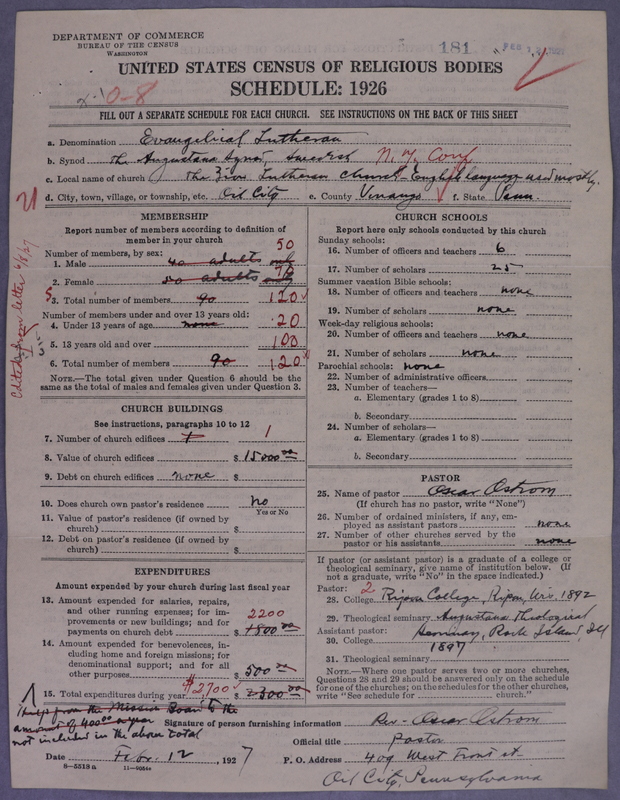 Scan of Evangelical Lutheran Augustana Synod of North America: 181