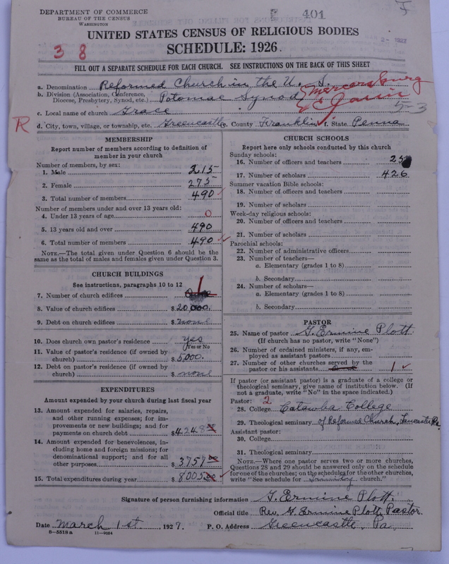 Scan of Reformed Church in the United States: 401