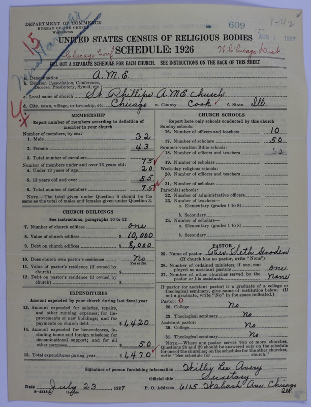 Scan of African Methodist Episcopal Church: 609