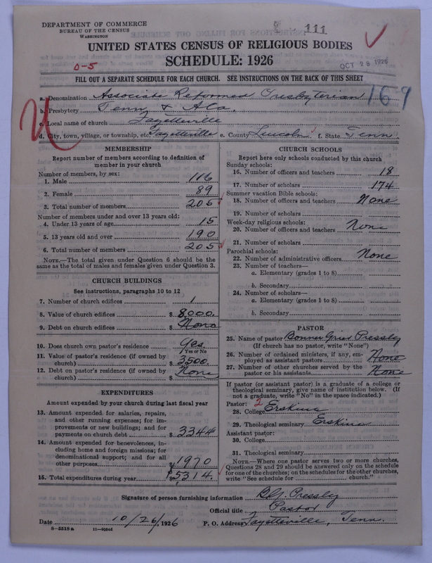 Scan of Associate Reformed Presbyterian Church: 111