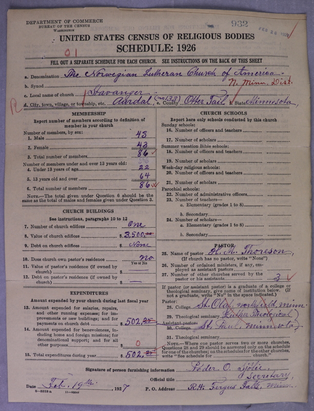 Scan of Norwegian Lutheran Church of America: 932