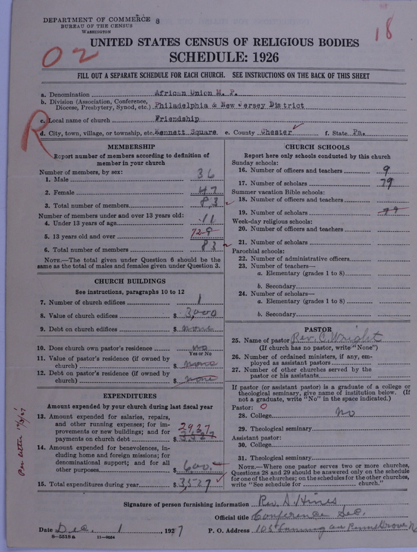Scan of African Union Methodist Protestant Church: 18